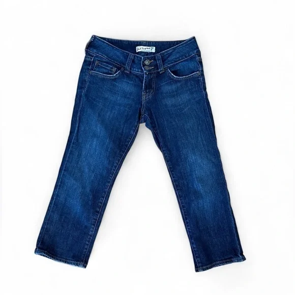 Red Engine cropped lotus blue jeans 27 Low Rise vintage Y2K Jeans - Picture 1 of 5